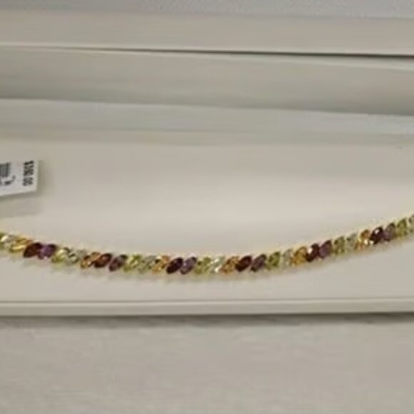 18kt Gold *17 inch* Multi Gemstone Marquise Necklace - MSRP: $400 - Picture 2 of 4